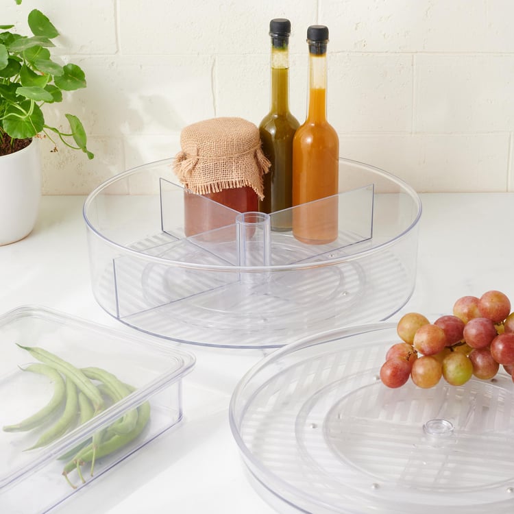 Orion Frisker Lazy Susan Fridge Organizer with Partition