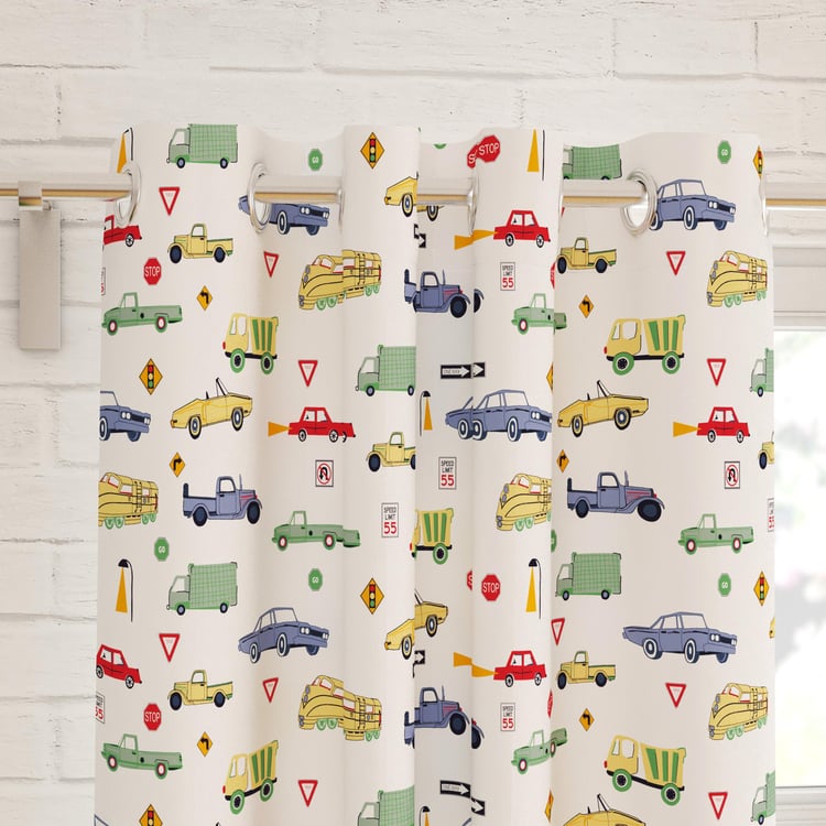 Slate Kids Set of 2 Printed Light Filtering Door Curtains