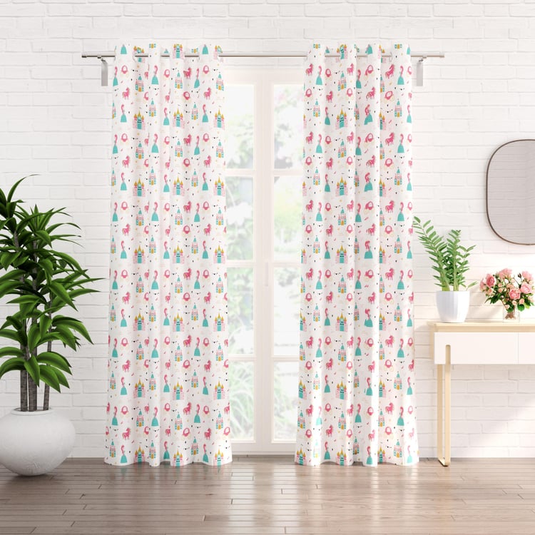 Slate Kids Set of 2 Printed Light Filtering Door Curtains