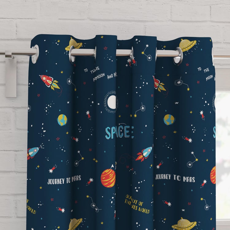 Slate Kids Set of 2 Printed Light Filtering Door Curtains