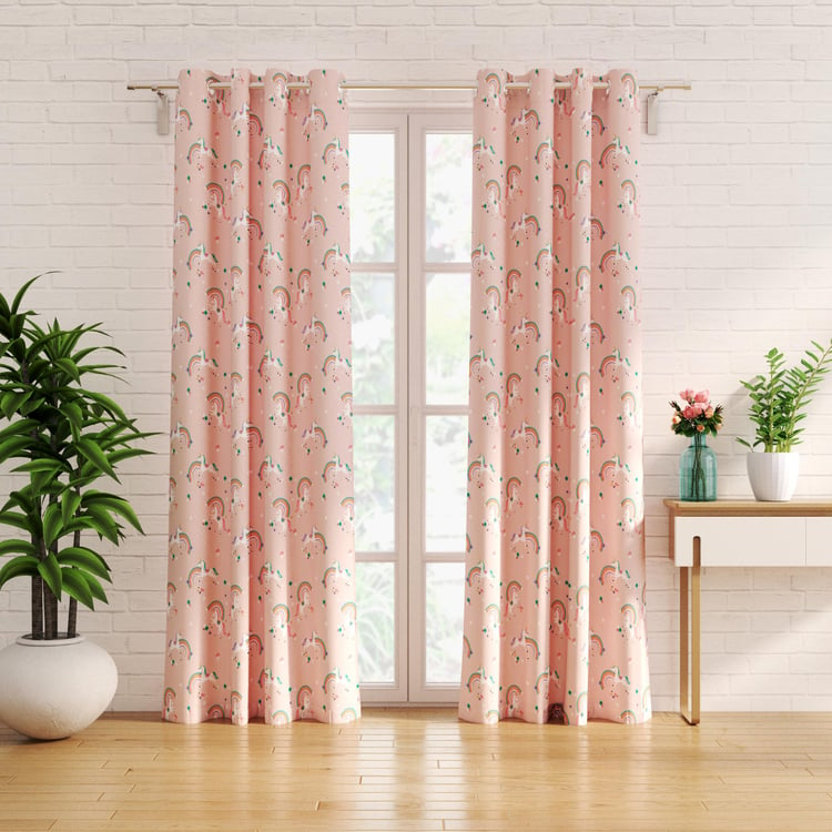 Slate Kids Set of 2 Printed Light Filtering Door Curtains