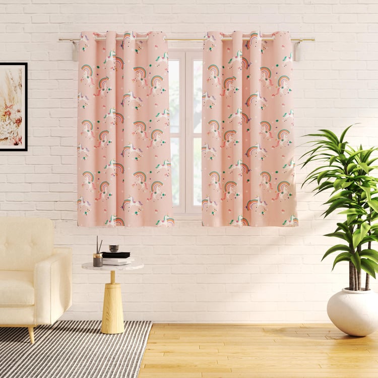 Slate Kids Set of 2 Printed Light Filtering Door Curtains