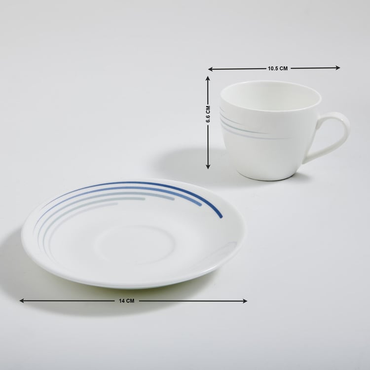 Lucas Bone China Printed Cup and Saucer - 210ml