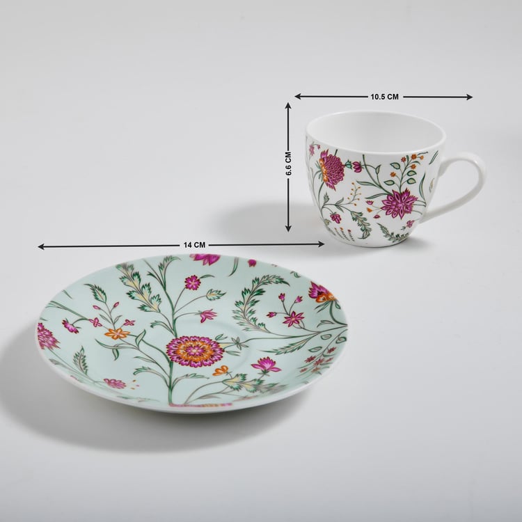 Lucas Bone China Printed Cup and Saucer - 210ml