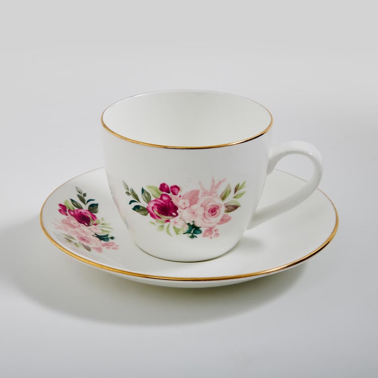 Lucas Roohi Bone China Floral Cup and Saucer - 210ml