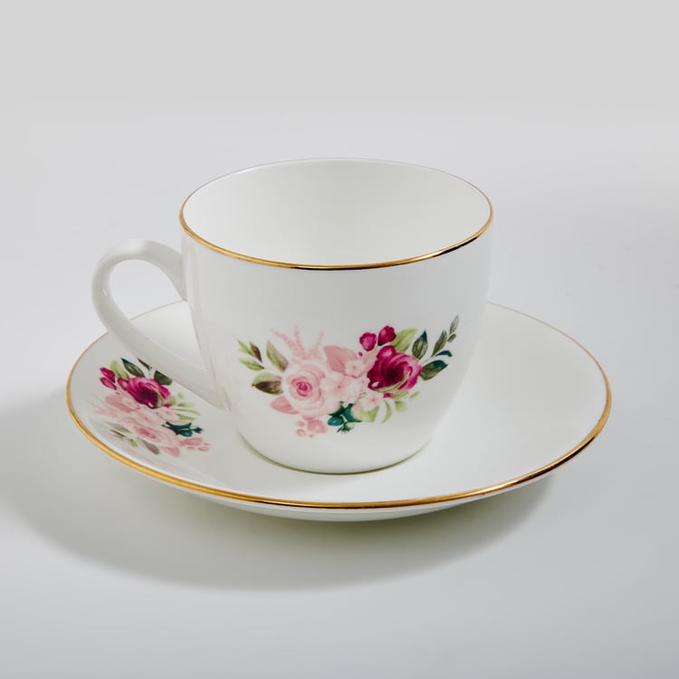 Lucas Roohi Bone China Floral Cup and Saucer - 210ml