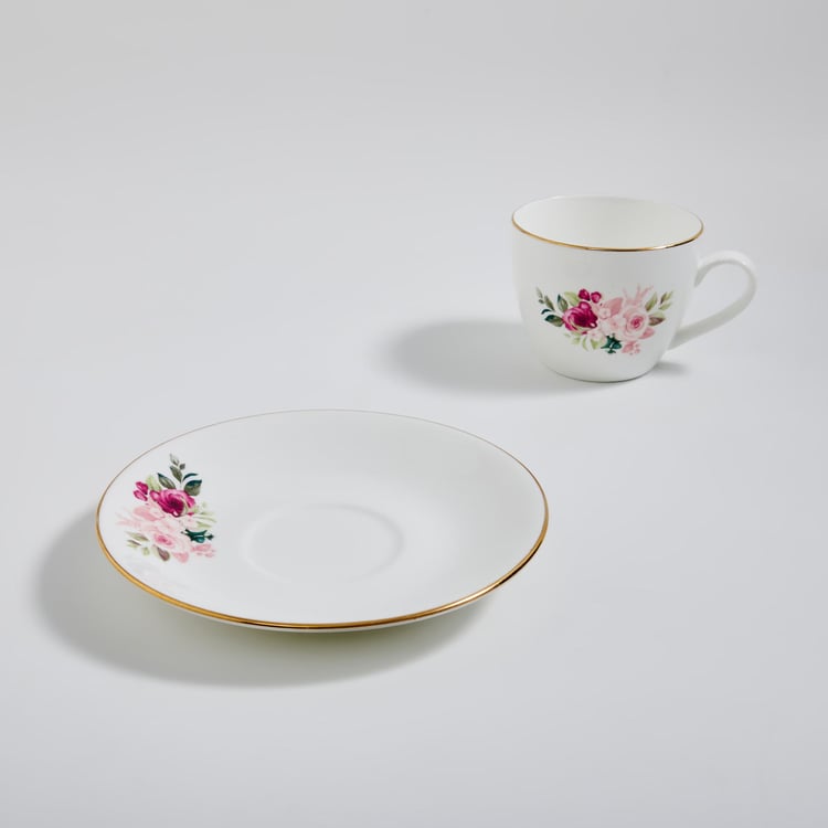 Lucas Roohi Bone China Floral Cup and Saucer - 210ml