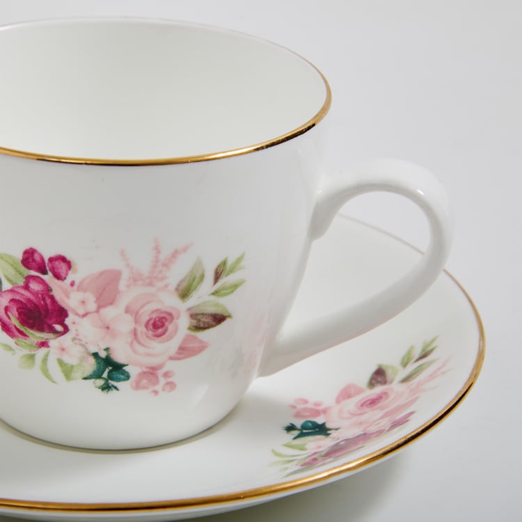 Lucas Roohi Bone China Floral Cup and Saucer - 210ml