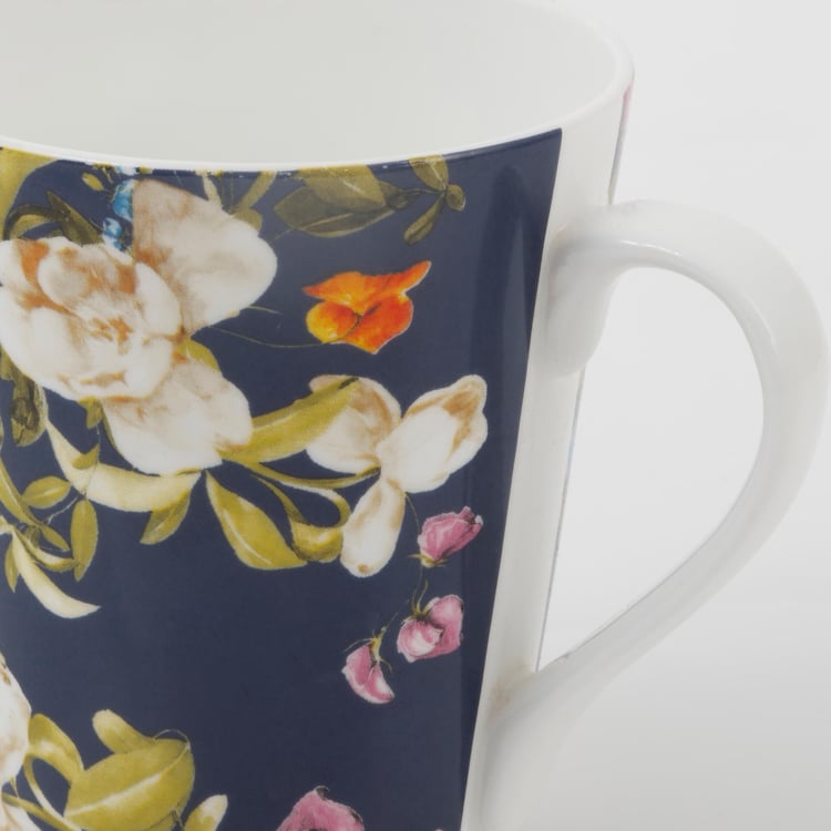 Mandarin Botanica Set of 3 Bone China Printed Coffee Mugs - 340ml