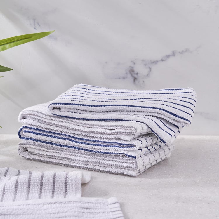 Fervid Set of 5 Cotton Blend Striped Dish Cloth