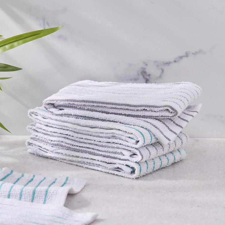 Fervid Set of 5 Cotton Blend Striped Dish Cloth