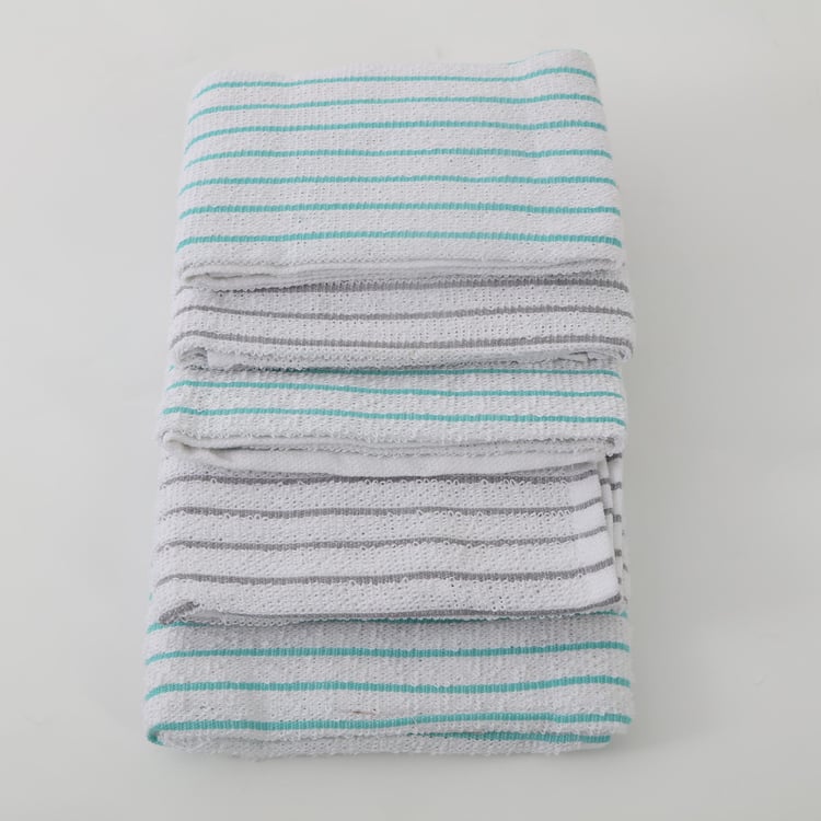 Fervid Set of 5 Cotton Blend Striped Dish Cloth