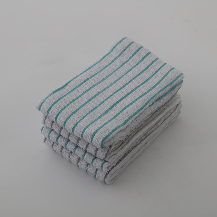 Fervid Set of 5 Cotton Blend Striped Dish Cloth