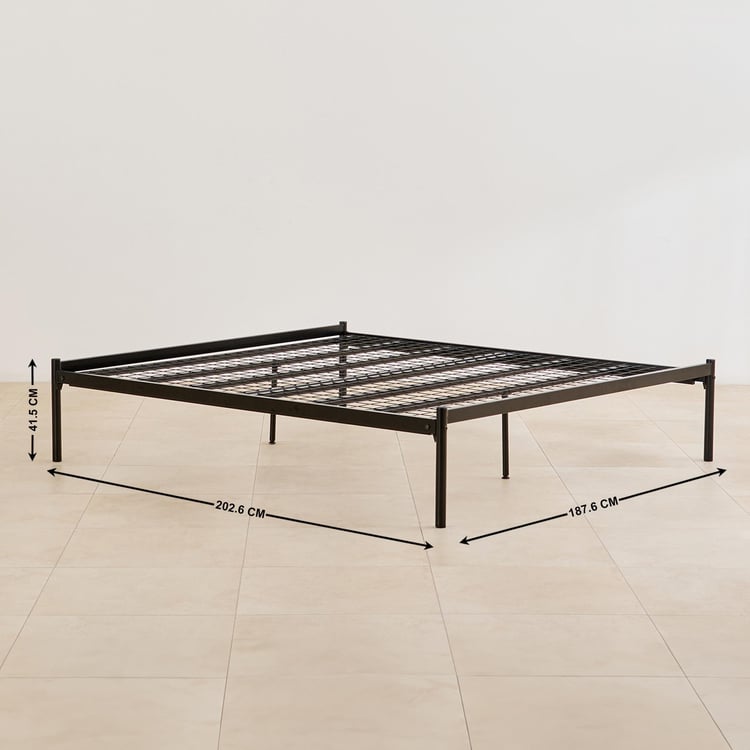 Helios Nebula Gyron Mild Steel King Bed Frame - Black