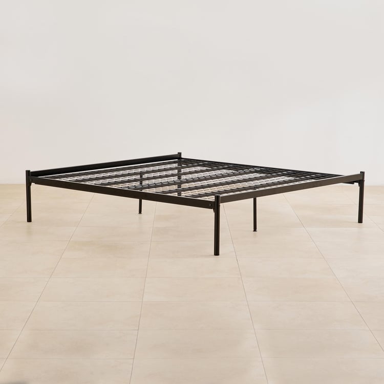 Helios Nebula Gyron Mild Steel Queen Bed - Black