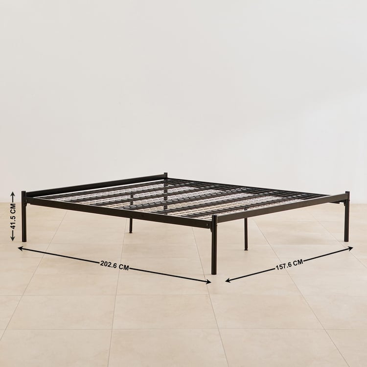 Helios Nebula Gyron Mild Steel Queen Bed - Black