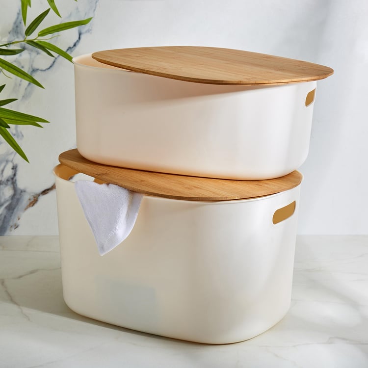 Regan Quart Storage Bin with Bamboo Lid