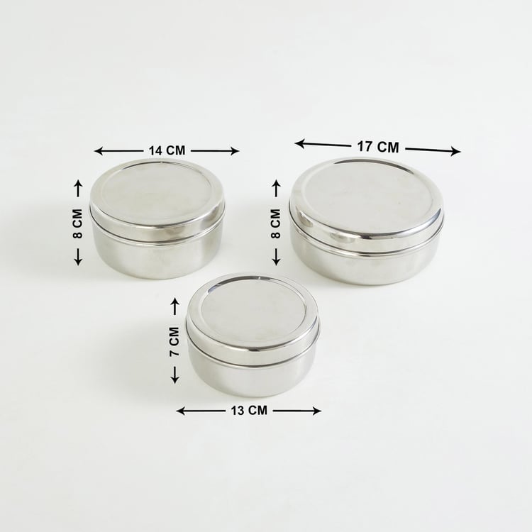 Glovia Coropuna Set of 3 Stainless Steel Containers