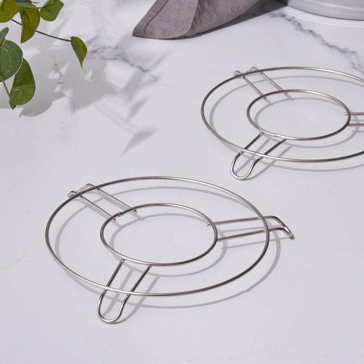 Glovia Set of 2 Stainless Steel Round Trivets