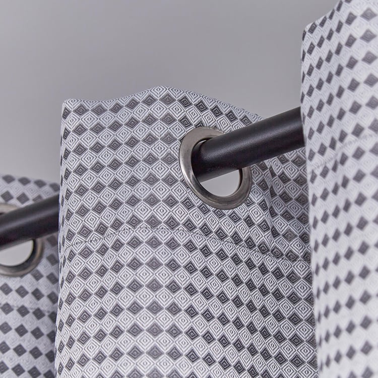 Alexis Diamond Set of 2 Jacquard Room Darkening Door Curtains