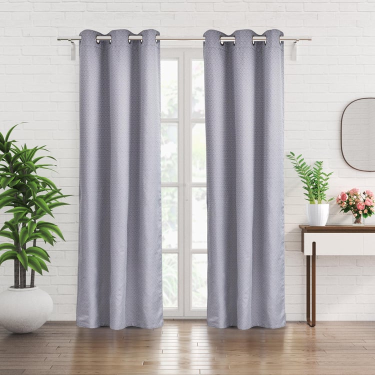 Alexis Set of 2 Jacquard Room Darkening Door Curtains