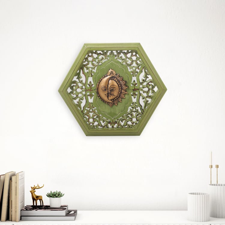 Chisel Wooden Hexagon Wall Accent