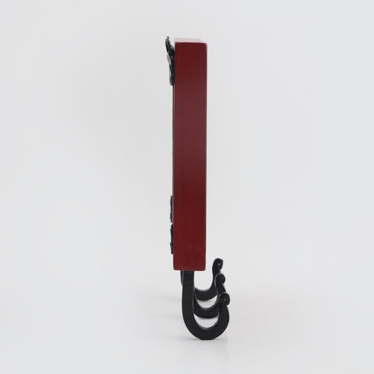 Chisel Wooden 3-Hook Wall Accent with Mirror