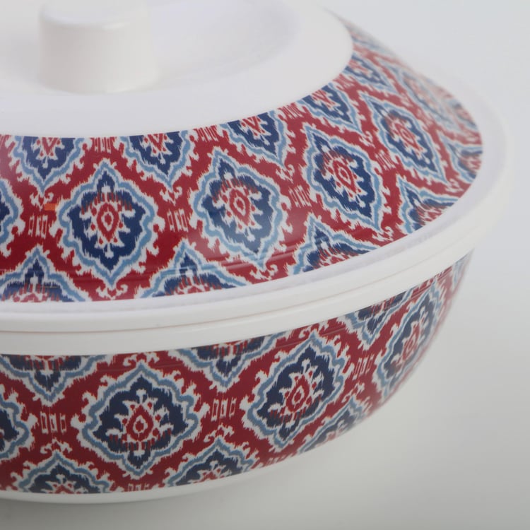 Meadows Theme Melamine Printed Serving Bowl with Lid - 600ml