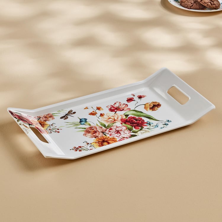 Meadows Theme Melamine Printed Serving Tray - 38x19cm