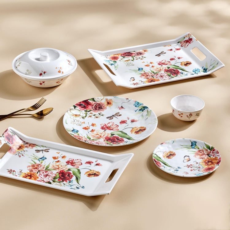 Meadows Theme Melamine Printed Serving Tray - 38x19cm