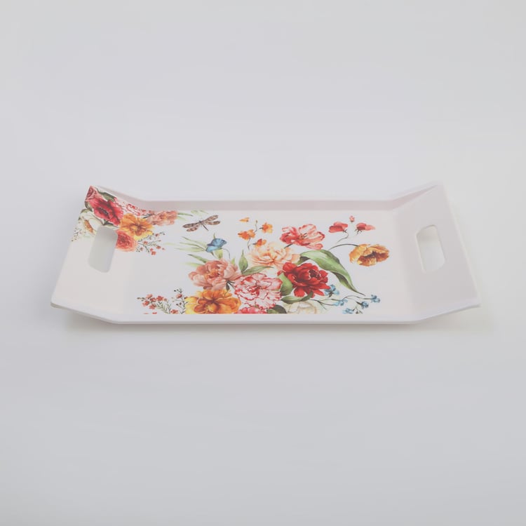 Meadows Theme Melamine Printed Serving Tray - 38x19cm
