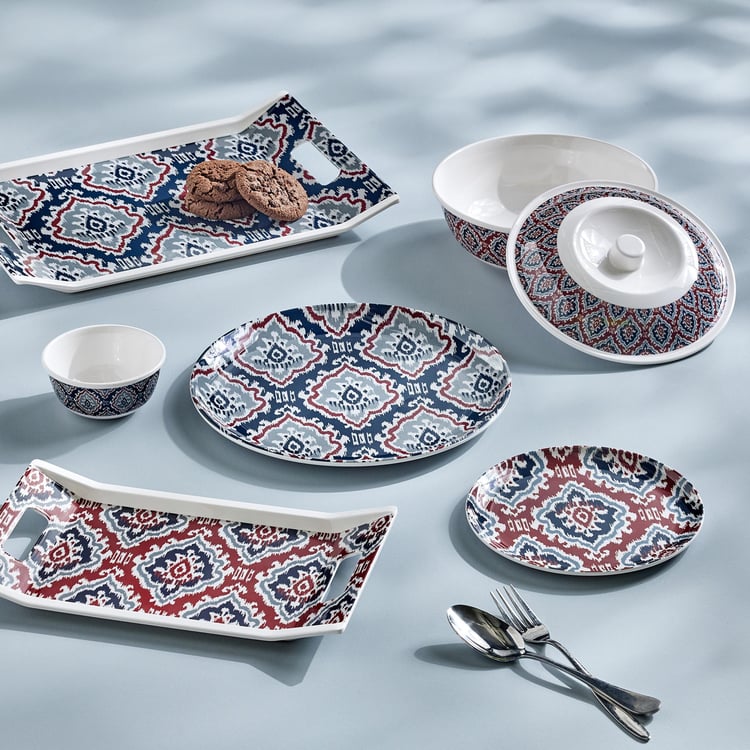 Meadows Theme Melamine Printed Serving Tray - 30x18cm