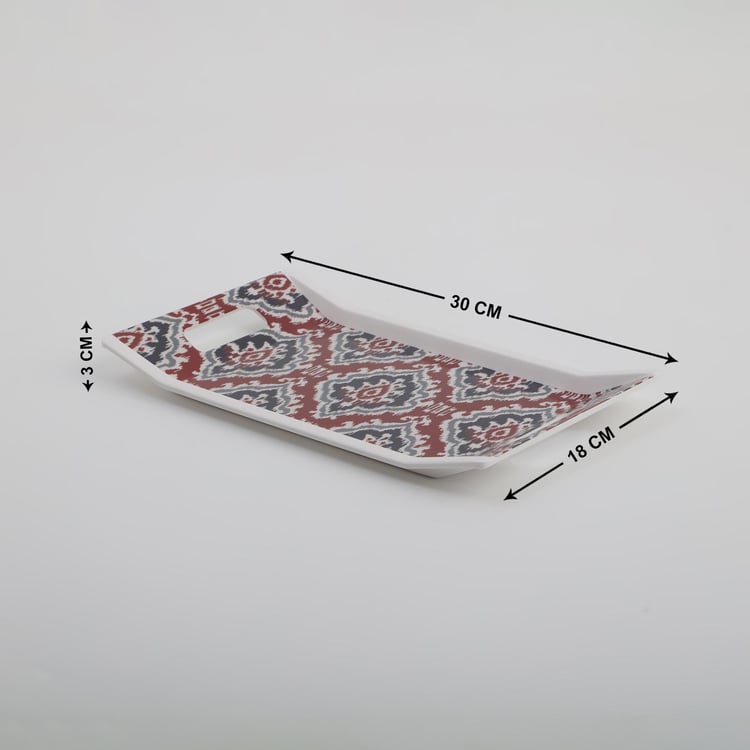 Meadows Theme Melamine Printed Serving Tray - 30x18cm