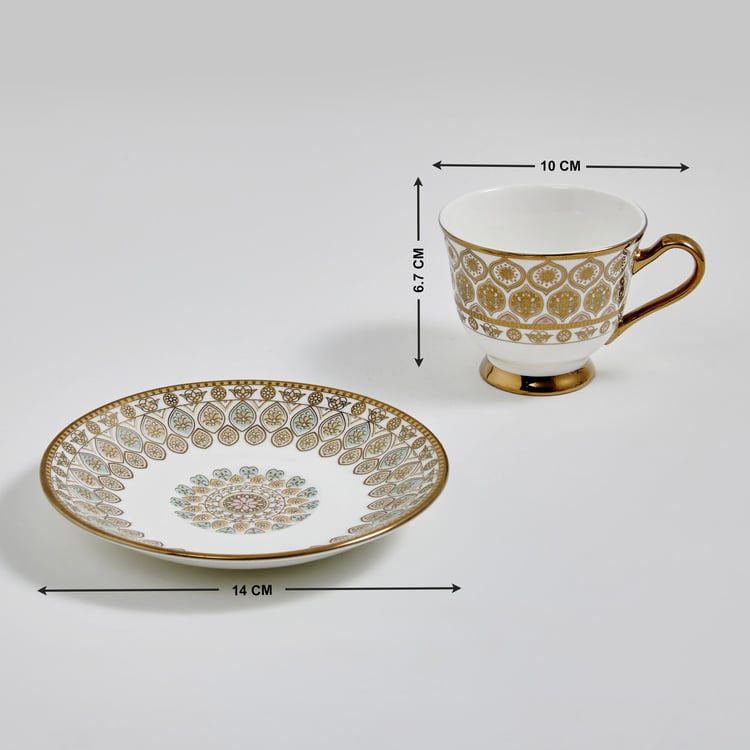 Midas Bone China Printed Cup and Saucer - 150ml