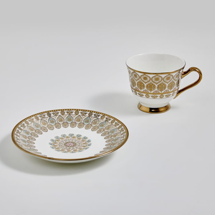 Midas Bone China Printed Cup and Saucer - 150ml