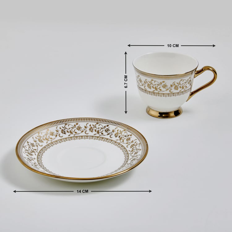 Midas Bone China Printed Cup and Saucer - 150ml