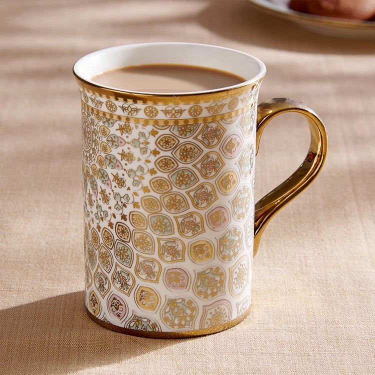 Midas Bone China Printed Coffee Mug - 340ml