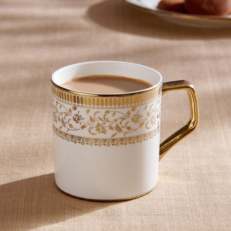 Midas Set of 4 Bone China Printed Coffee Mugs - 240ml