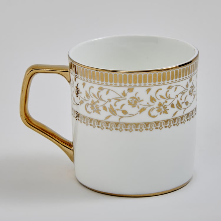 Midas Set of 4 Bone China Printed Coffee Mugs - 240ml