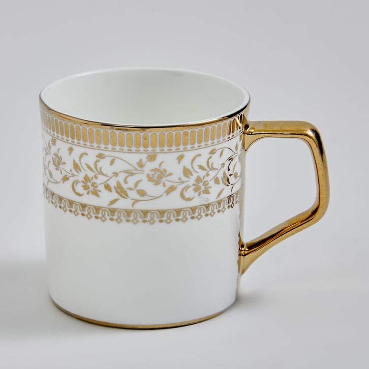 Midas Set of 4 Bone China Printed Coffee Mugs - 240ml