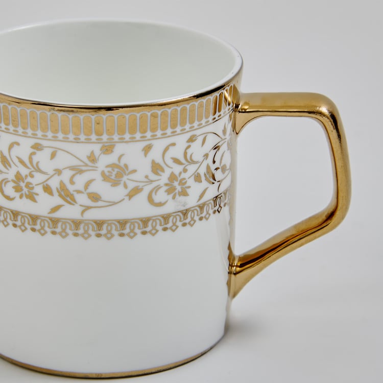 Midas Set of 4 Bone China Printed Coffee Mugs - 240ml