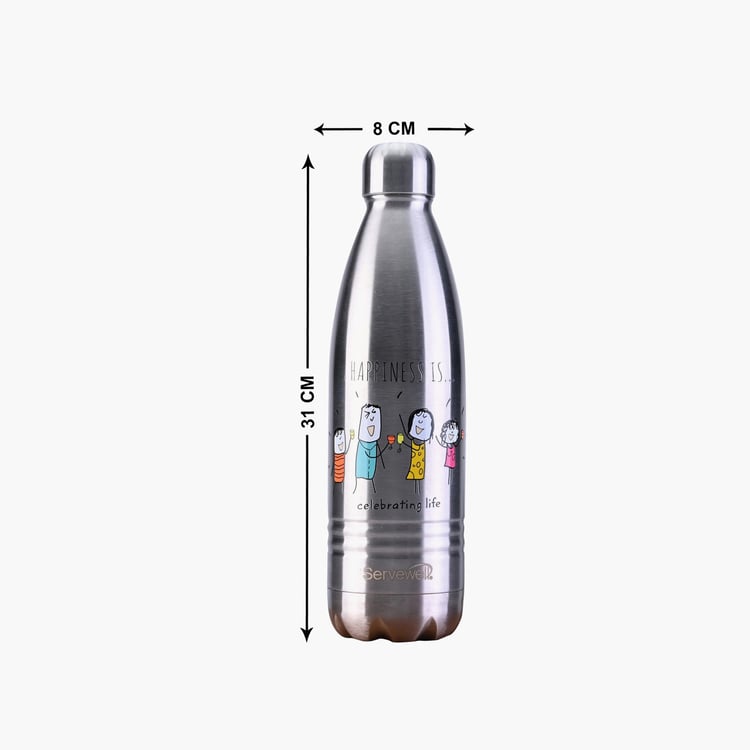 SERVEWELL Hydration Stainless Steel Vacuum Water Bottle - 750ml