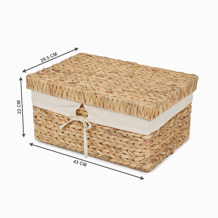 Regan Juvale Seagrass and Iron Storage Box with Lid