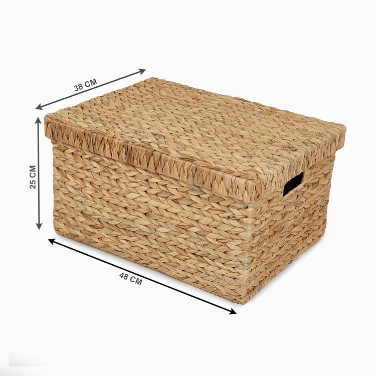 Regan Juvale Seagrass and Iron Storage Box with Lid