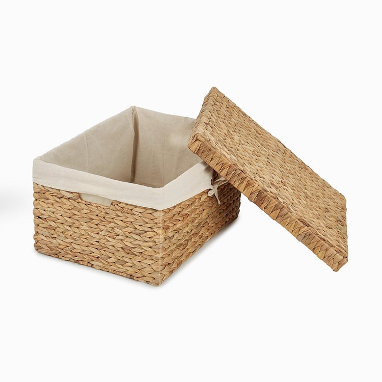 Regan Juvale Seagrass and Iron Storage Box with Lid