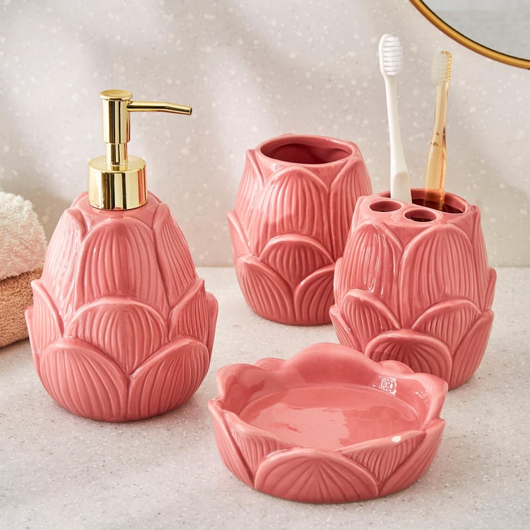 Corsica Kamal Ceramic Floral Tooth Brush Holder