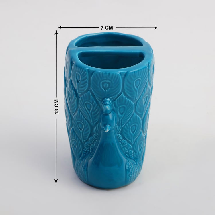 Corsica Mayur Ceramic Peacock Tooth Brush Holder