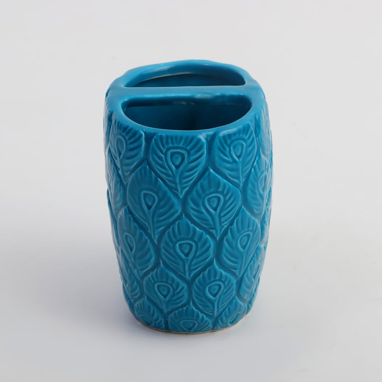 Corsica Mayur Ceramic Peacock Tooth Brush Holder