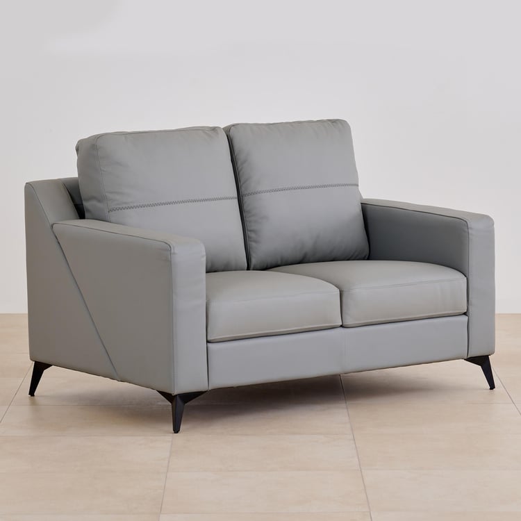 Madison Half Leather 2-Seater Sofa - Grey