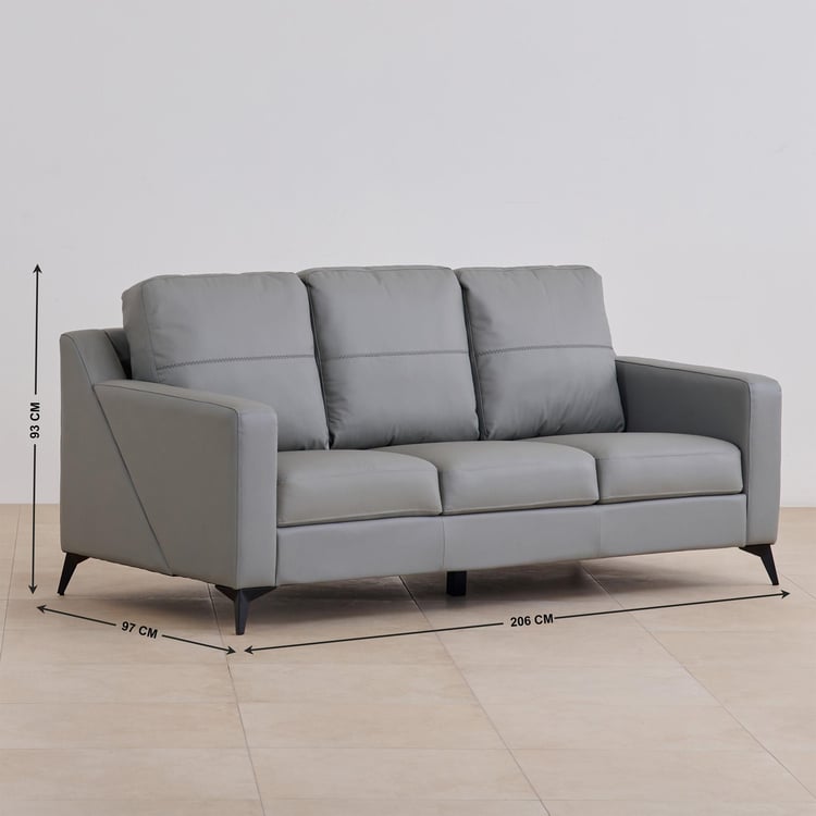 Madison Half Leather 3-Seater Sofa - Grey